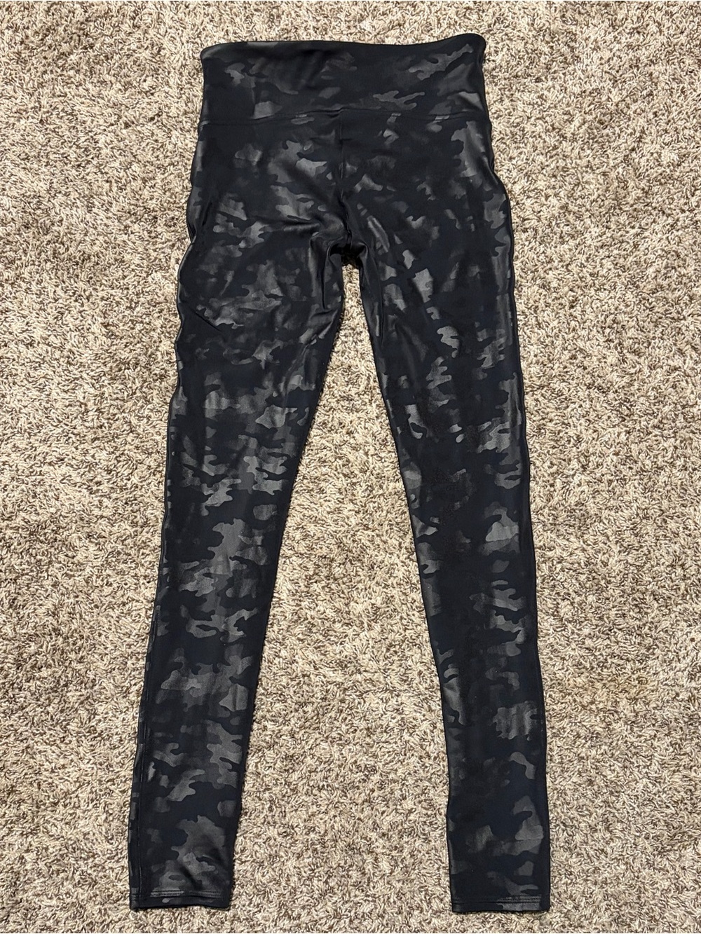 SPANX Black Camouflage High-Waist Jeggings Size Medium - Picture 4 of 5